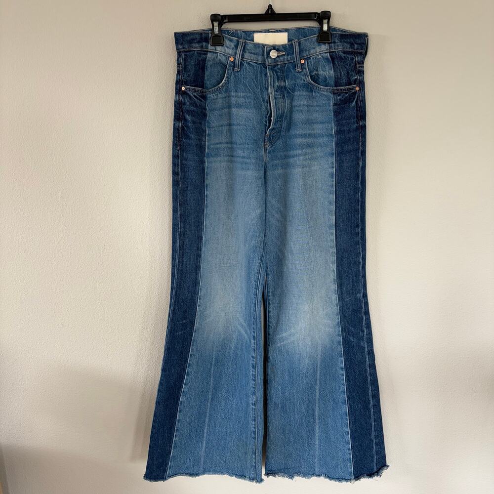 MOTHER Superior Tux Sidestepper Sneak Fray Wide Leg Flare Jeans (28) - Picture 2 of 12